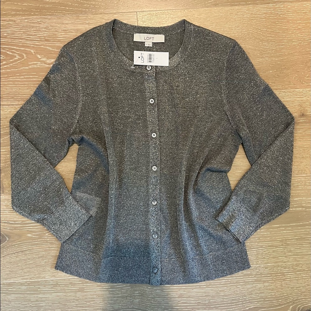 New with tags loft cardigan metallic sparkle winter party ✨❄️